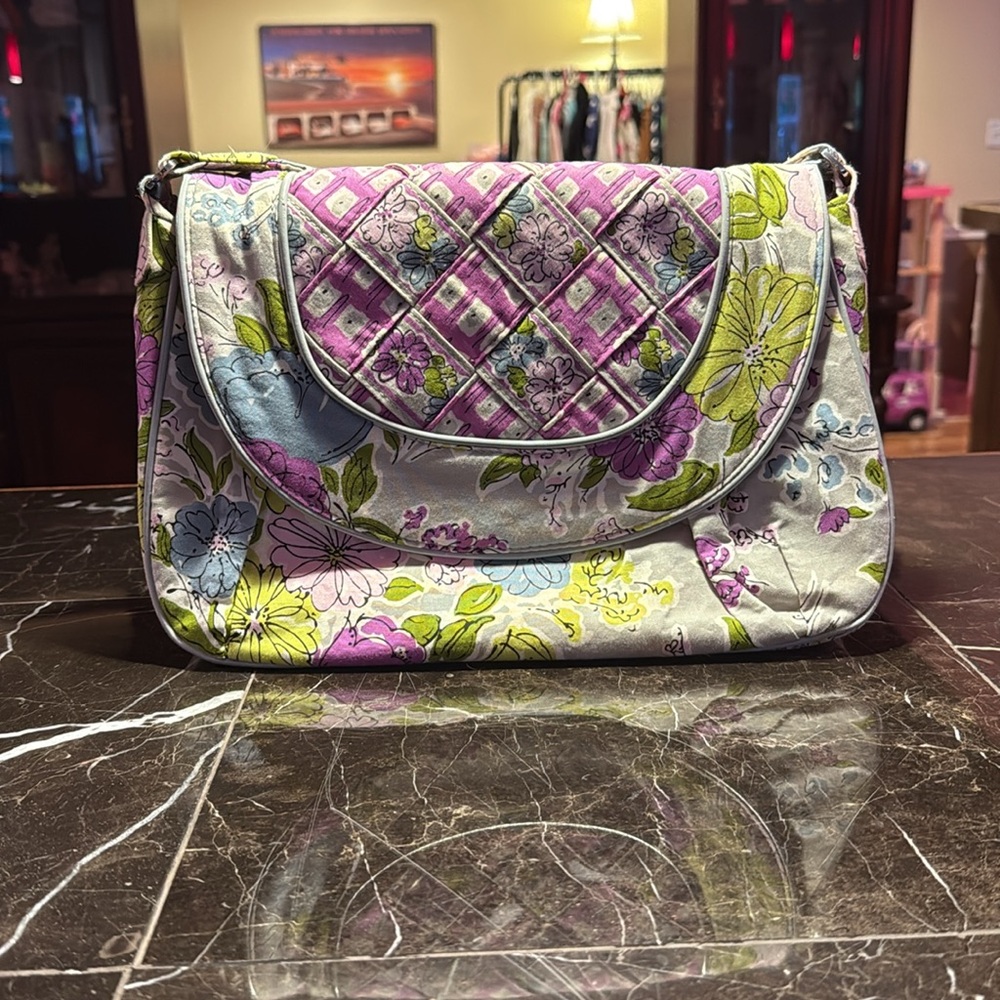 Vera Bradley green purple blue and pink handbag - Picture 2 of 6